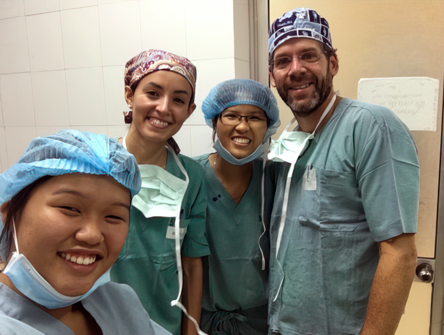 Surgeons posing for a photograph