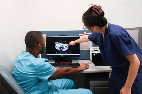 Image of a doctor and resident working